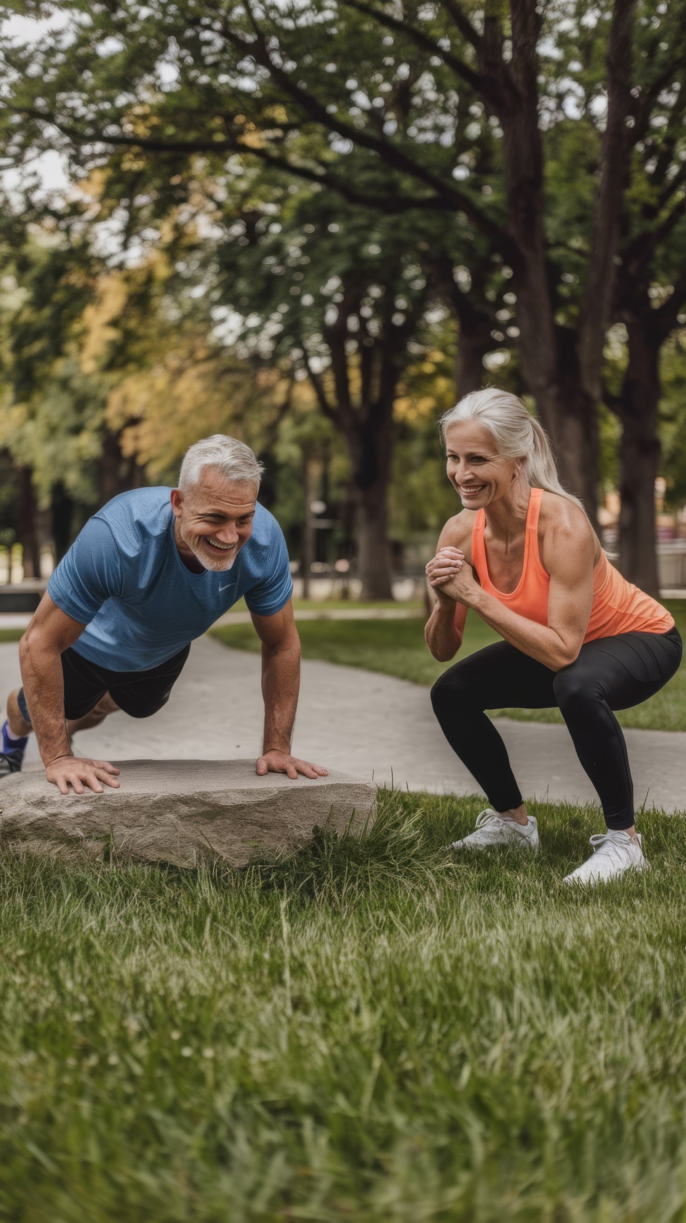 Pareja activa haciendo ejercicio